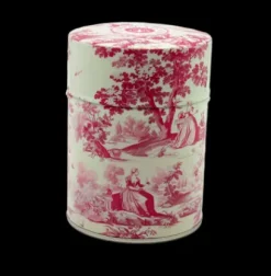 Autour Du Thé|Compagnie & Co Boite à thé illustrée Toile de Jouy Rose