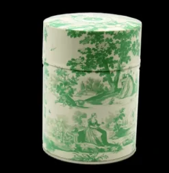 Autour Du Thé|Compagnie & Co Boite à thé illustrée Toile de Jouy Verte